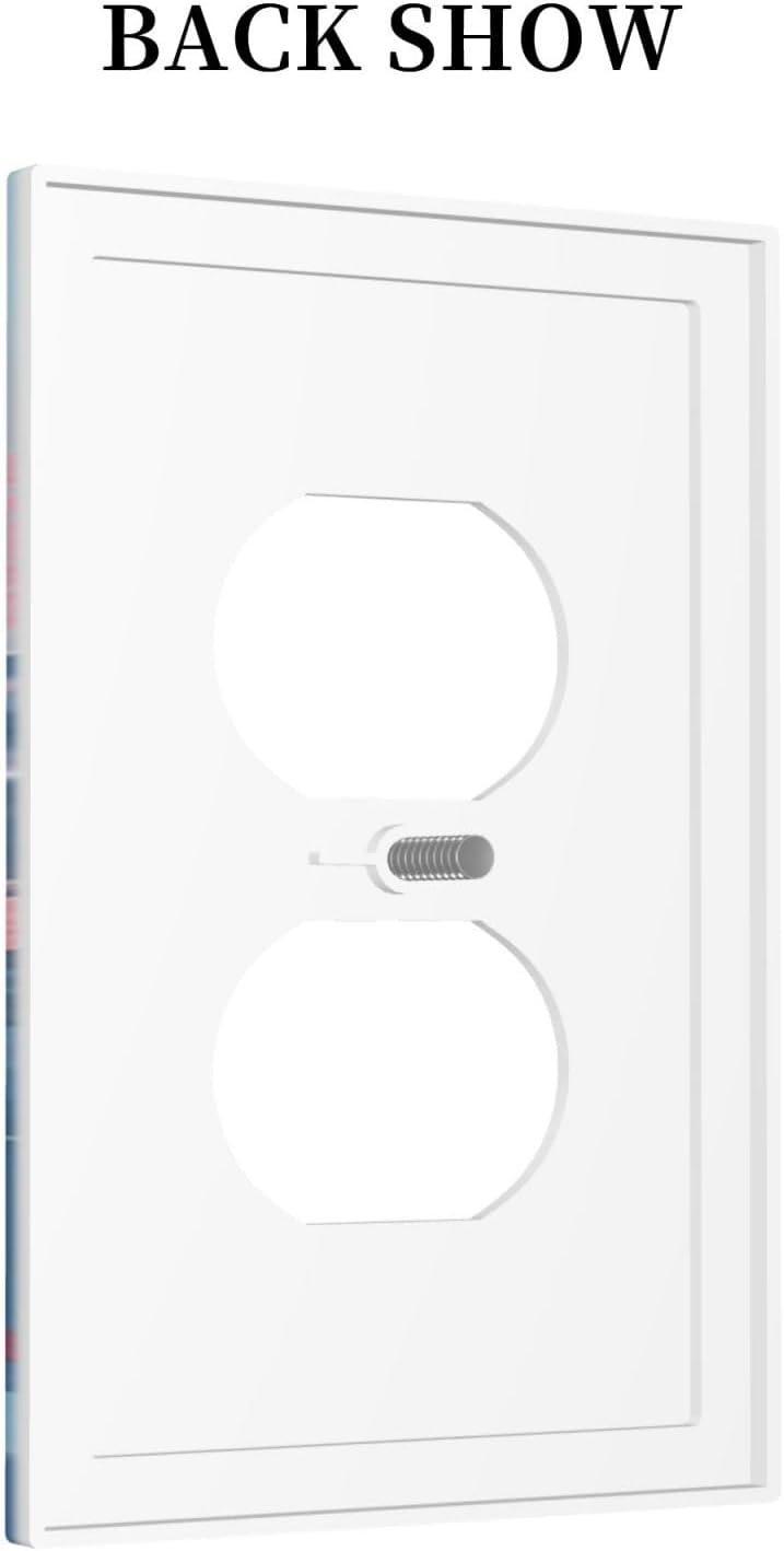 Outlet Covers Colorful Watercolor Flowers Wildflower Plants 1 Gang Duplex Light Switch Cover Plate Decorative Switch Plate Covers Electrical Socket Cover for Bathroom Home Decor