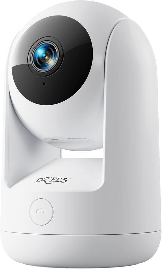Dzees 5G/2.4G WiFi Indoor Security Camera Pet Camera No Subscription, 2K 360° WiFi Cameras, Wired Dog Pet Camera with Phone App, MagicPix Night Vision, Calls, 2-Way Audio, 24/7, Motion Tracking