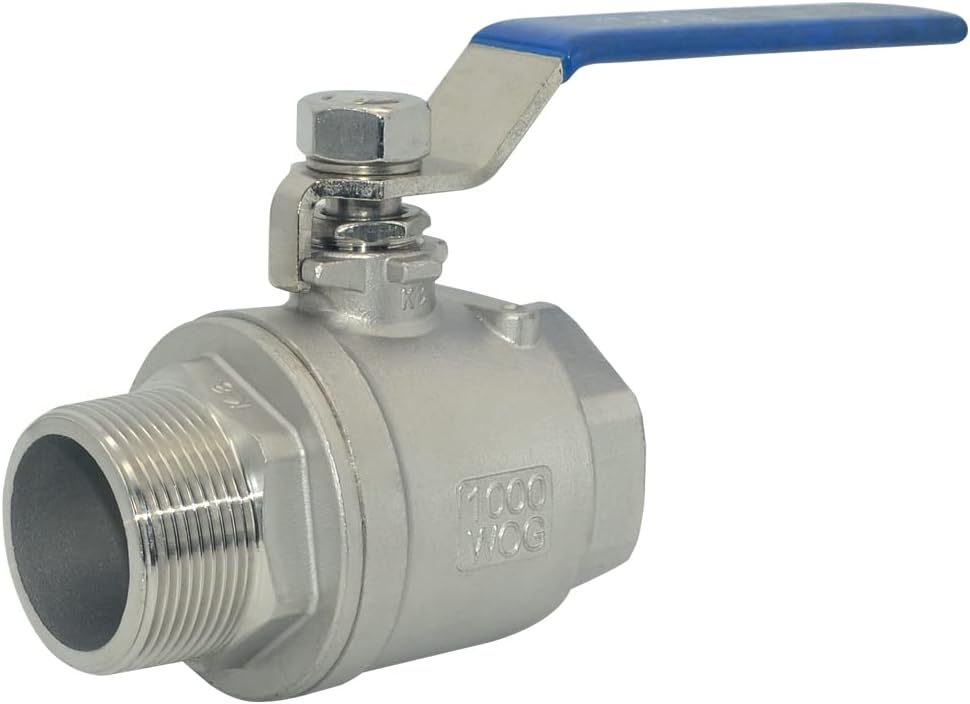 DAN SPEED 1-1/2 Inch Male x Female NPT Ball Valve S304 Stainless Steel,Full Port Heavy Duty for Water, Oil, and Gas,1000WOG (1-1/2 inch)