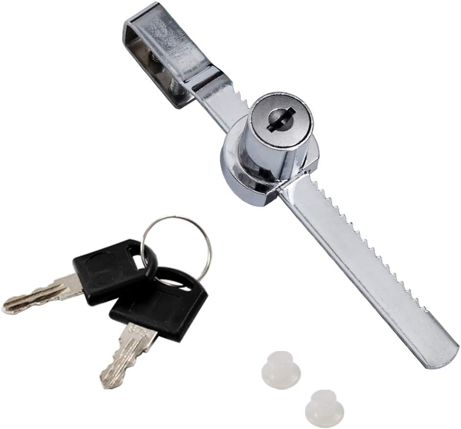 Sliding Glass Door Ratchet Lock Display Case Lock with Chrome Finish, Security, Keyed Alike Showcase Display (8 PC)