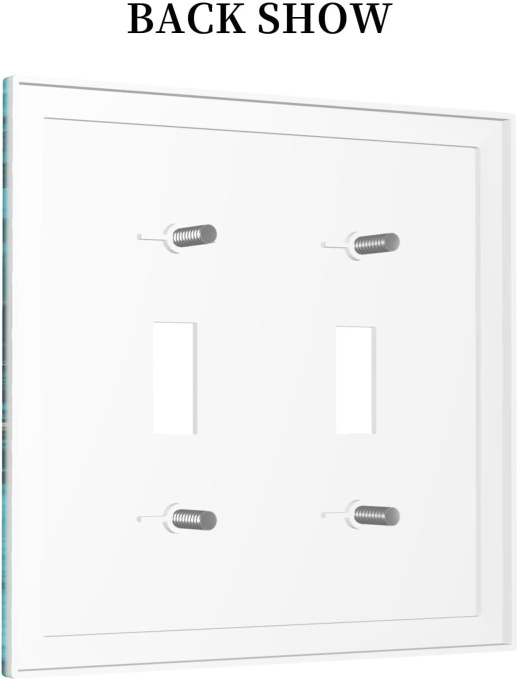 Decorative Light Switch Plate Covers Modern Abstract Turquoise Blue Marble Texture 2 Gang Wall Plate Double Toggle Double Light Switch Covers for Bathroom Home Decor （2 Pack）