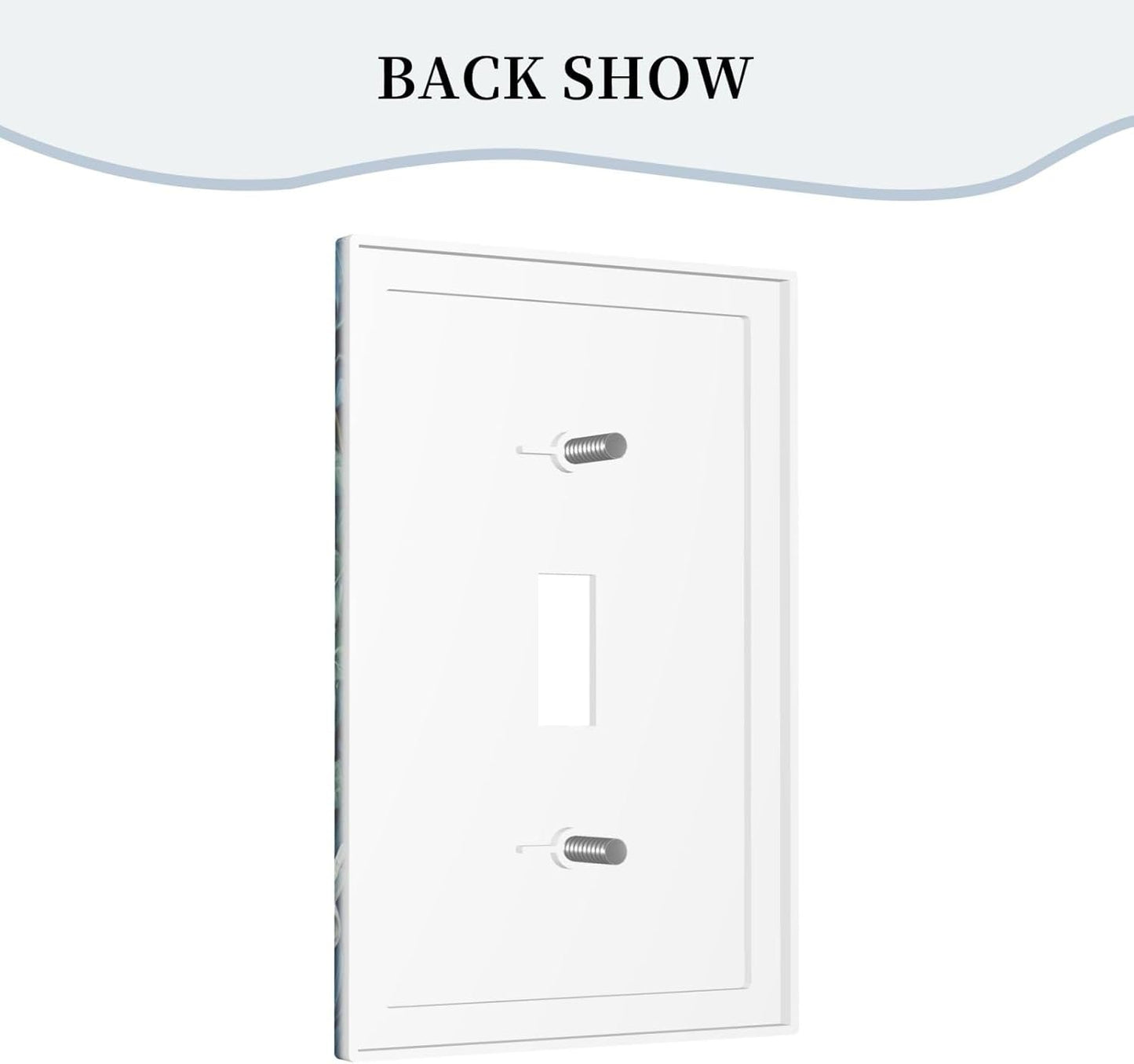 White Flowers Green Leaves Light Switch Covers 1 Gang Single Toggle Wall Plate Decorative Switchcover Electrical Switchplate for Country Living Decor