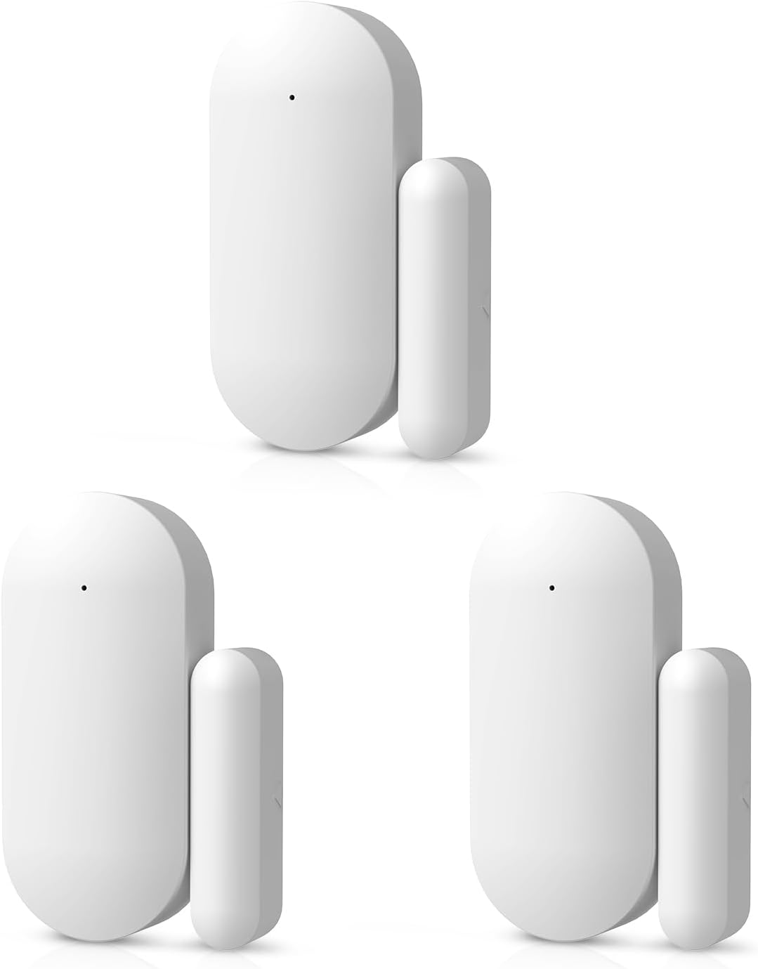 Door Alarm Window Sensors, Door Open Alarm Long Battery Life Wireless for Security Real-Time Notification WiFi Contact Sensor App Control No Monthly Fee, White (3-Pack)