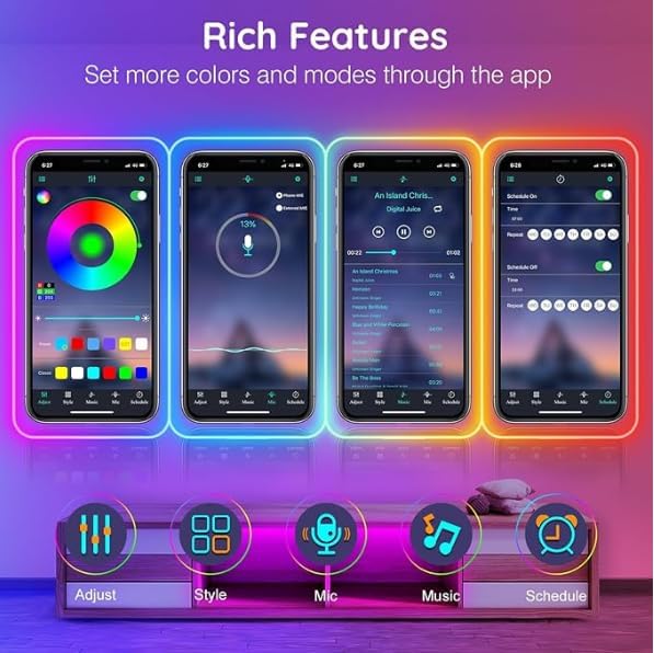 AILBTON 120Ft Neon Rope Lights,Flexible Led Rope Lights Control with App/Remote,Multiple Modes Rope Lights,IP65 Outdoor RGB Led Neons Lights,Music Sync Gaming Led Neon Light Strip for Bedroom Decor