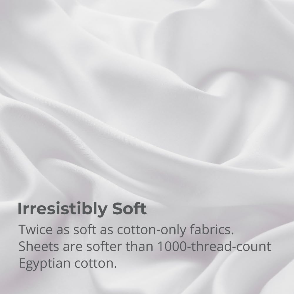 Cariloha Aloha Soft 2-Piece Sheet Set | White | Twin | Made from 100% Viscose derived from Bamboo | Introductory Sheet Line