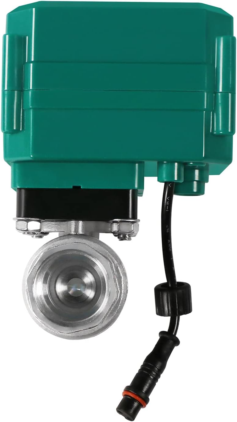 U.S. Solid 3/4" Smart Motorized Ball Valve - Remote App Mobile Control Stainless Steel Electrical Ball Valve with Manual Switch, 5V DC USB Connection