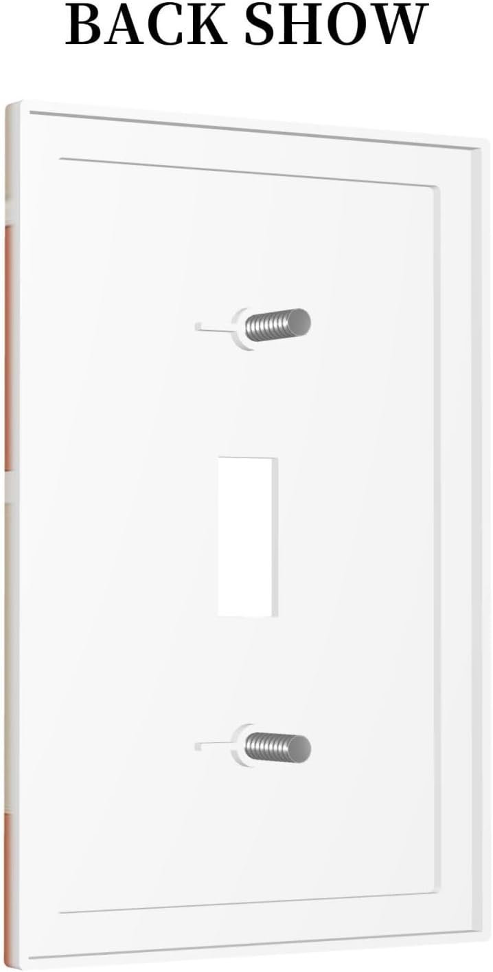 Decorative Light Switch Cover Boho Botanical Orange Green Beige Minimalist 1 Gang Single Toggle Device Electrical Faceplate Switchplates Decorator Outlet Wall Plate for Bedroom living Room