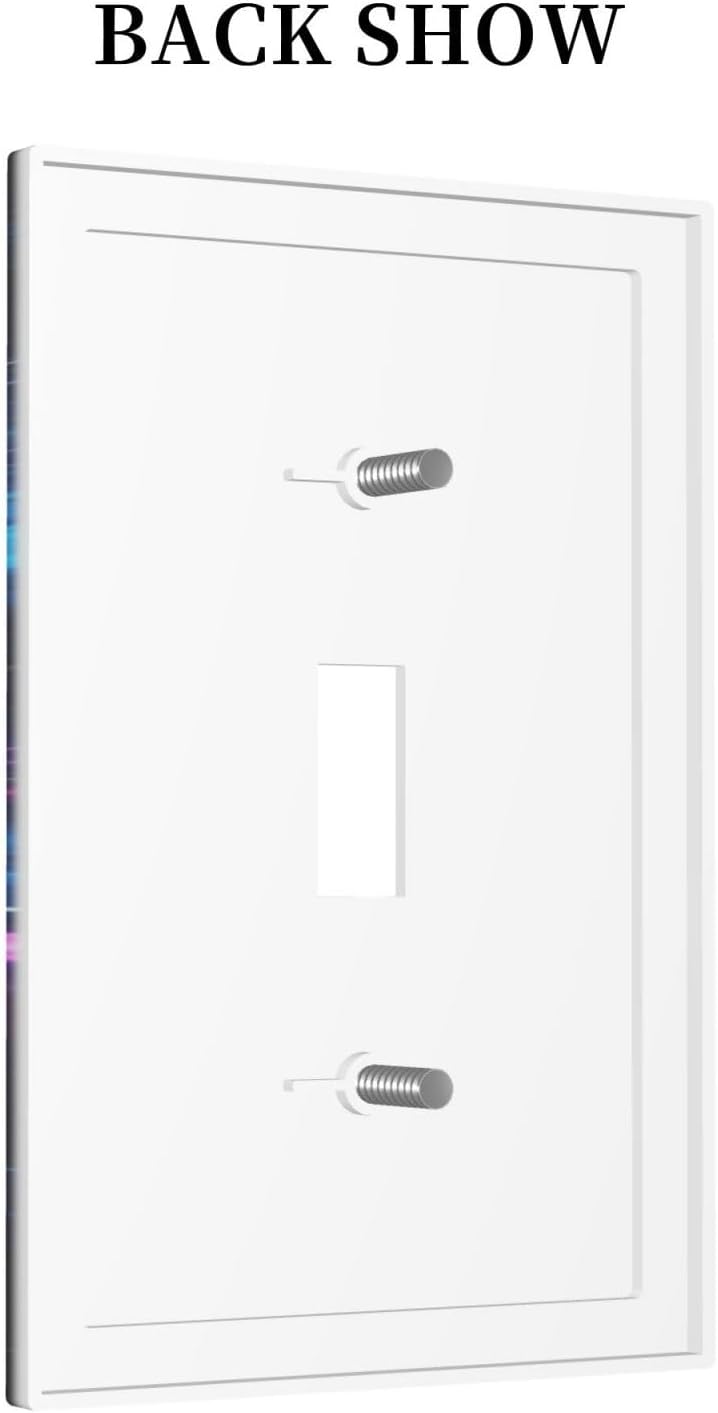 Outer Space Colorful Starry Sky Galaxy Planet Decorative Light Switch Cover 1 Gang Single Toggle Device Electrical Faceplate Switchplates Decorator Outlet Wall Plate for Bed Room Living Room Decor