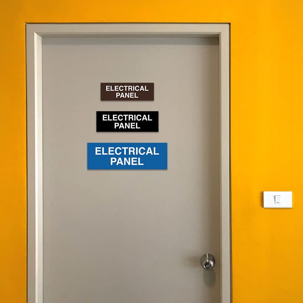 All Quality Basic Electrical Panel Sign - Fire Regulation Safety Compliance Sign - Dark Brown - Large (1 Pack)