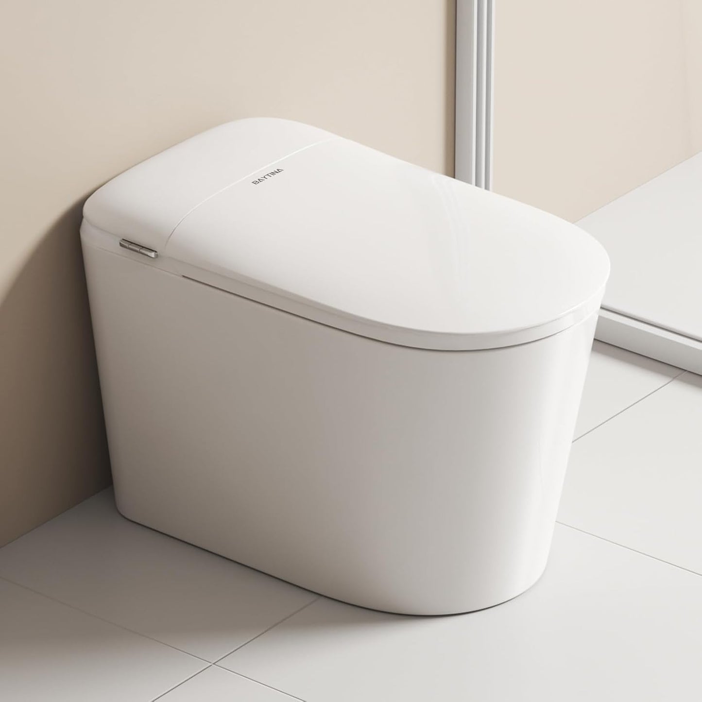 Smart Toilet - ADA Height Heated Seat, Tankless Auto-Flush, Foot Sensor, Night Light, Modern Elongated One-Piece for Bathrooms