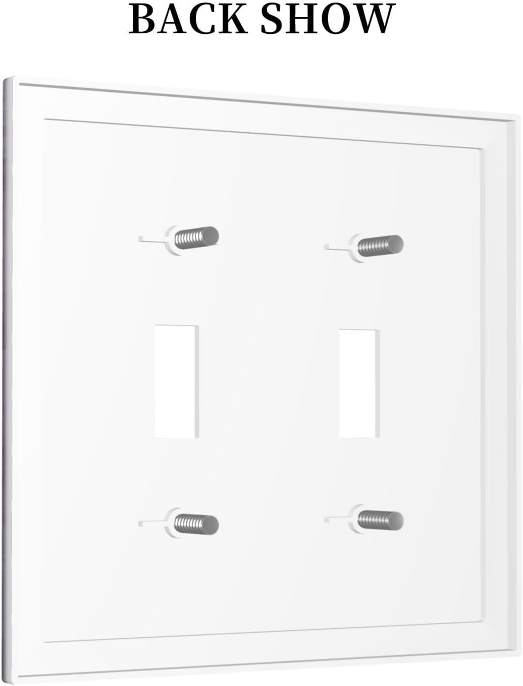 Decorative Light Switch Plate Covers Rustic White Purple Daisy Floral Flower 2 Gang Wall Plate Double Toggle Switch Cover Plate Electric Dual Device Electrical Faceplate for Bedroom Decor