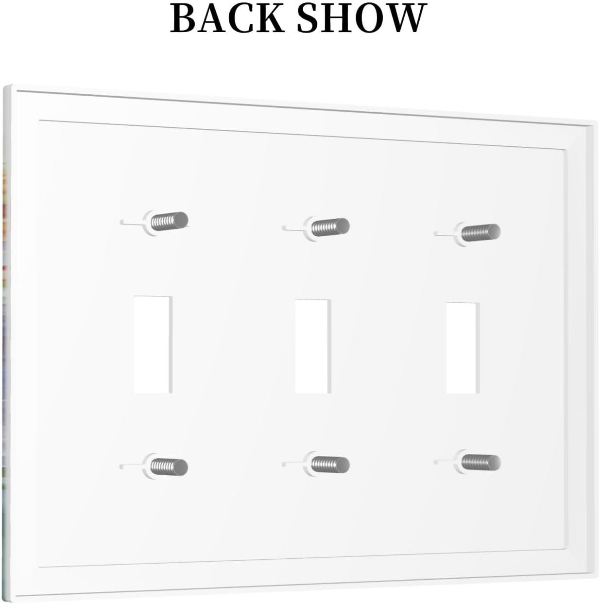 Decorative Light Switch Plate Covers Rustic Colorful Floral Garden Flowers 3 Gang Light Switch Cover Plate Triple Toggle Wall Plate Outlet Covers Faceplate for Country Bedroom Home Decor