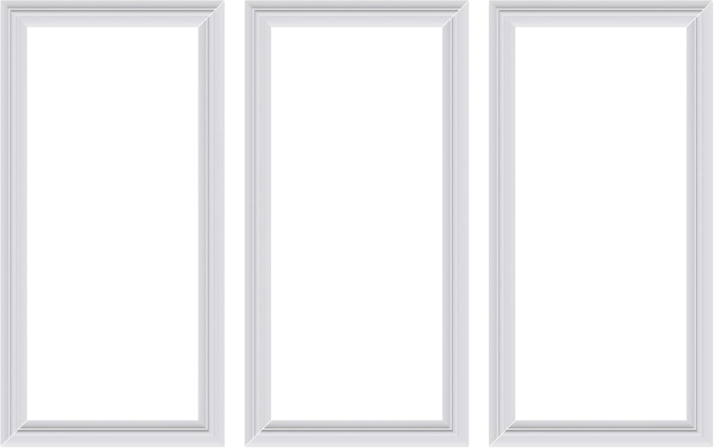 3 PCS Premade Wainscoting Panels Accent Wall Panels for Interior Wall Decor Easy DIY Build and Batten Chair Rail & Picture Frame Door Decor (8 x 16 in)