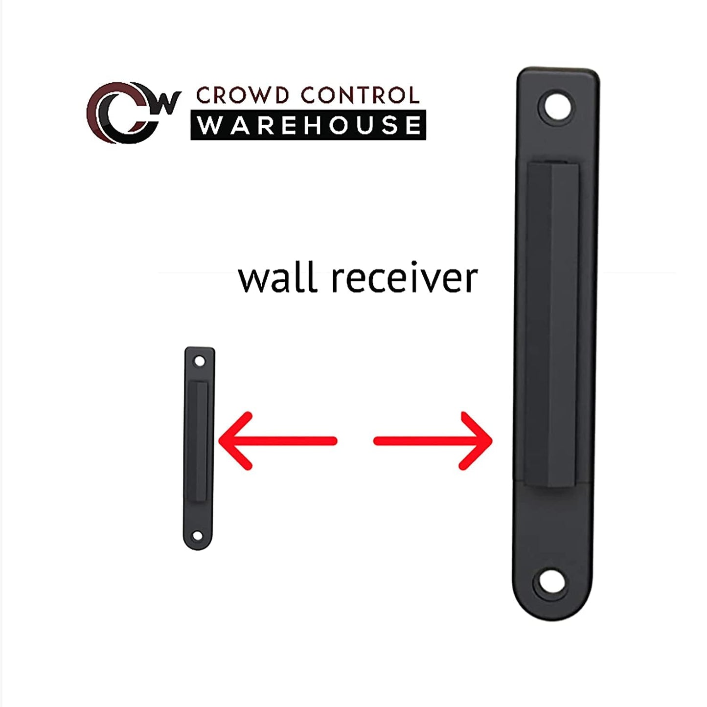 Crowd Control Warehouse - CCW Series WMB-120 Fixed Wall Mount Retractable Belt Barrier - 11 Foot, Light Grey Belt with Black Steel Case