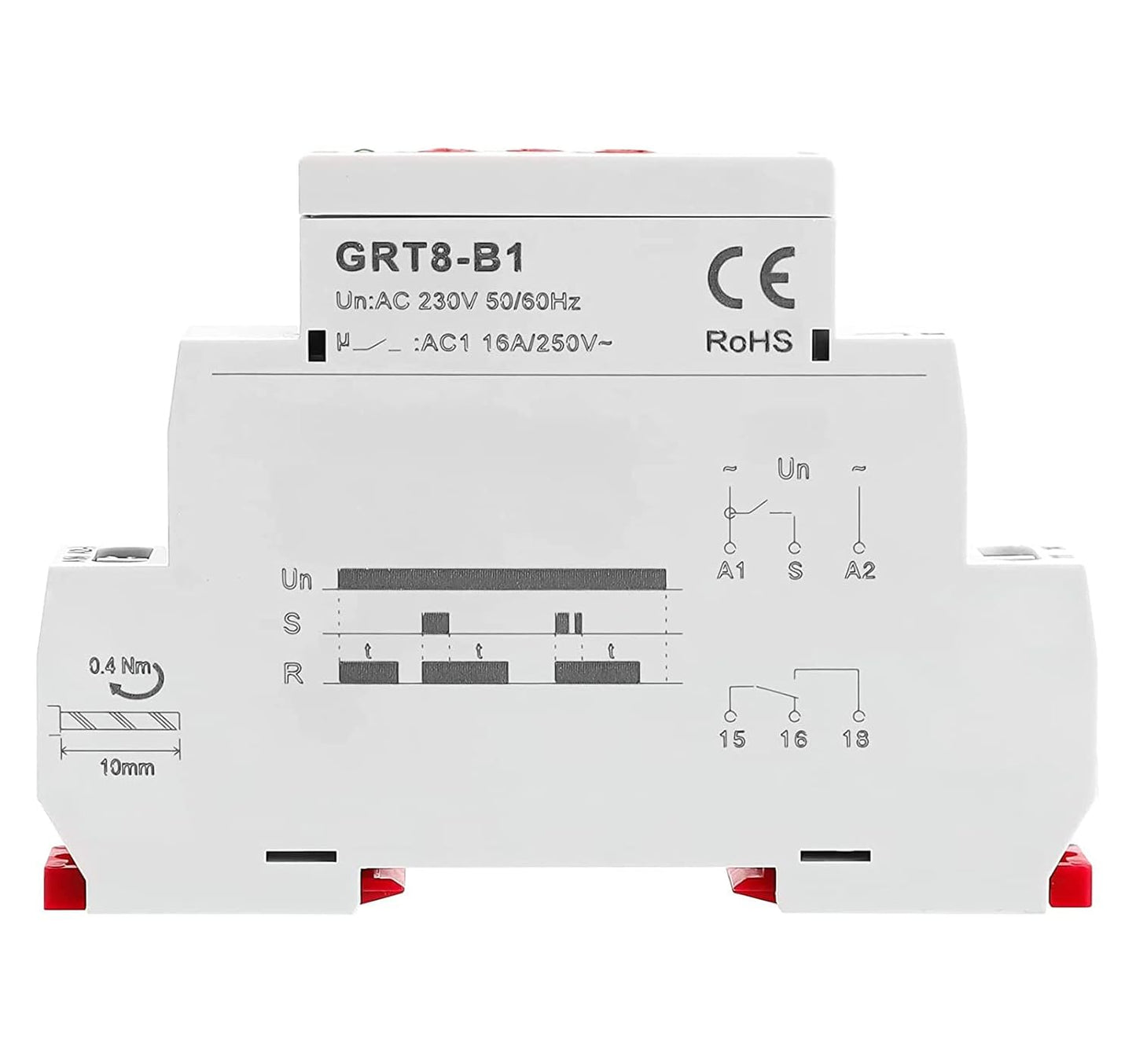 GEYA Delay Off Single Function Time Relay 1 Output 16A Electronic Power Off Timer Delay Relay(GRT8-B1,AC230V)
