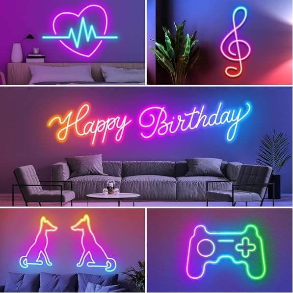 AILBTON 120Ft Neon Rope Lights,Flexible Led Rope Lights Control with App/Remote,Multiple Modes Rope Lights,IP65 Outdoor RGB Led Neons Lights,Music Sync Gaming Led Neon Light Strip for Bedroom Decor