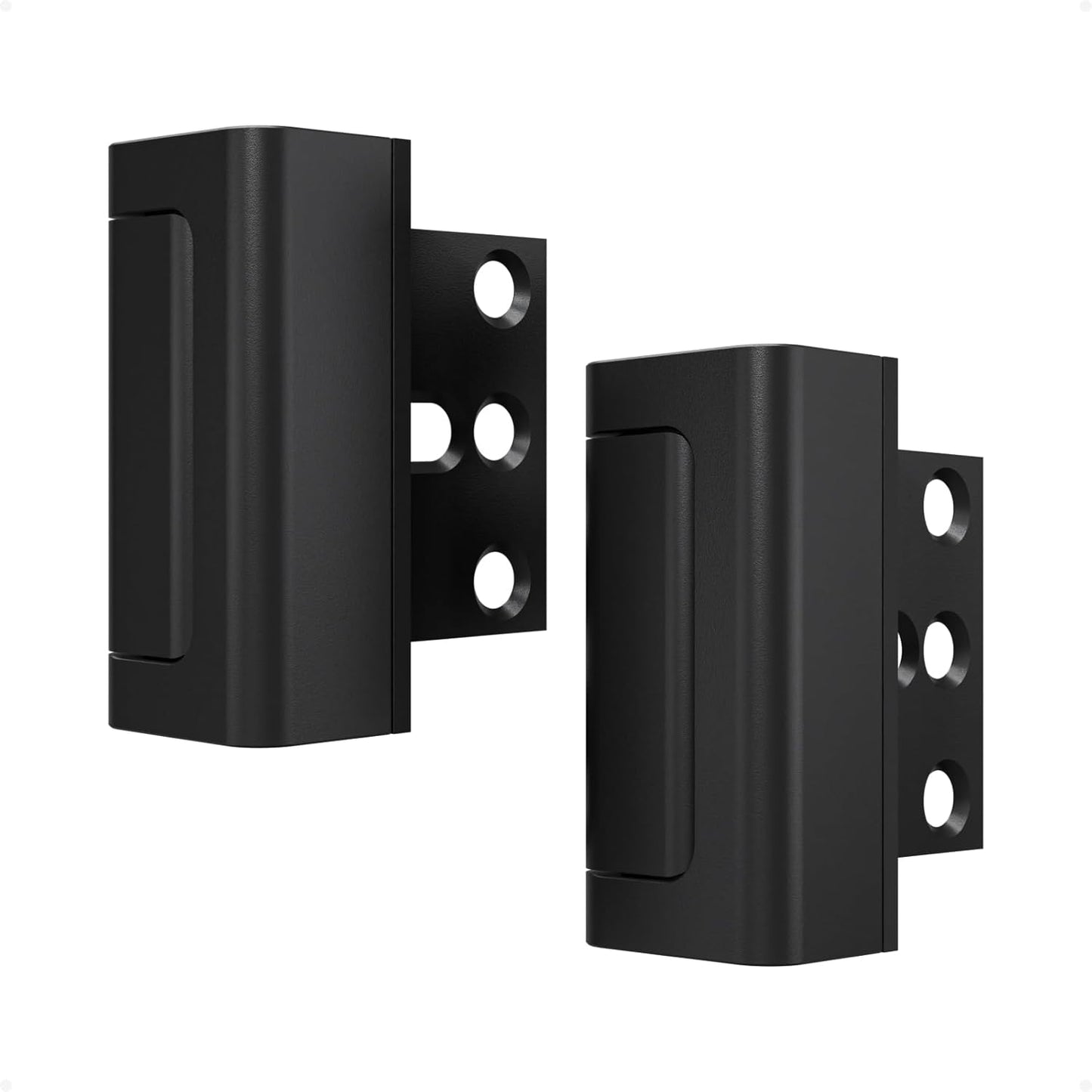 2Pack Home Security Door Reinforcement Lock Childproof, Door Locks for Kids Safety, Door Lock Latch Stopper for Front Door Inside Top of Door, Aluminum Construction Finish