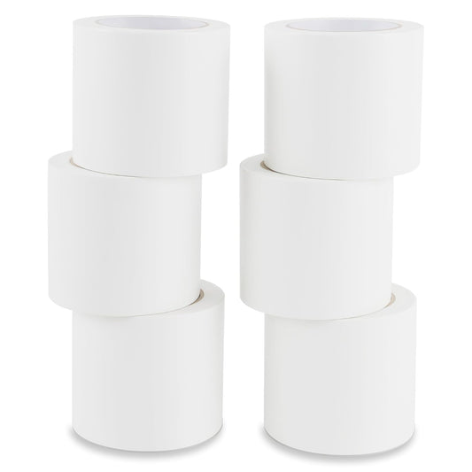 Lichamp 6 Rolls Vinyl Tape, Premium Safety Marking and Traffic Floor Marking Tape, Bundling, Social Distancing, 4 Inch x 36 Yards per Roll, 216 Total Yards, White