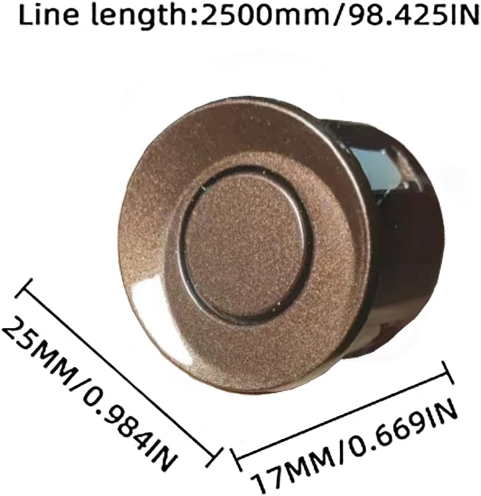 New Features Forward and Reverse Parking sensors, Option to Measure Distance in inches, bidirectional Display Option, and Customizable Digital Direction 18 Color Probes to Choose from(Brown)