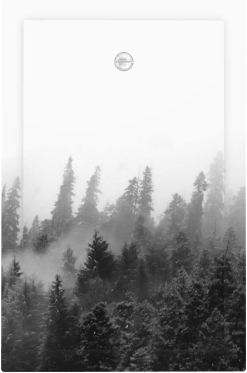 Light Switch Cover Plate Fores Black White Landscape Misty Woods 1 Gang No Device Blank Electrical Wall Plates Faceplate Decorative Switch Plate For Farmhouse Cabin Decor