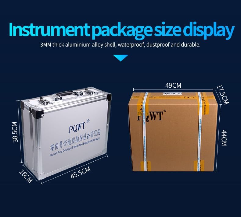 PQWT CL400 Water Leak Detectors for Home and Outside Wall Water Pipe Detector Acoustic Pipeline Leakage Detection Kit Professional Sensor Noise Reduce Headphone LCD Touchscreen Carry Case 4 Meters