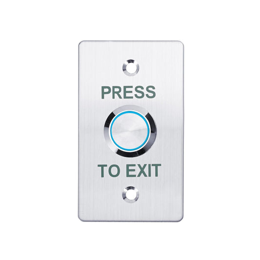 Push to Exit Button，12V DC Push to Exit Switch with LED Light, IP67 Waterproof,NC/NO/COM Outputs, Surface Mount Request-to-Exit Device for Access Control Systems (86X50-B)