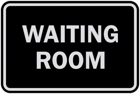 Signs ByLITA Classic Framed Waiting Room (Black/Silver) - Small 2 Pack