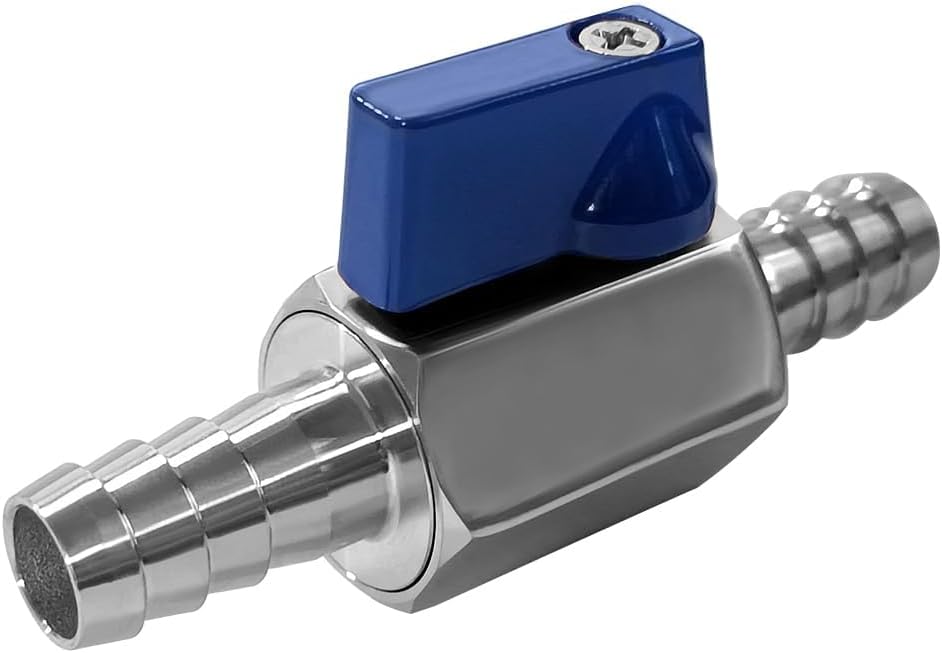 Beduan 5/8” Hose ID Barb Ball Valve 304 Stainless Steel Mini Shut Off Valve for Water Gas Fuel Drip Irrigation and Aquariums