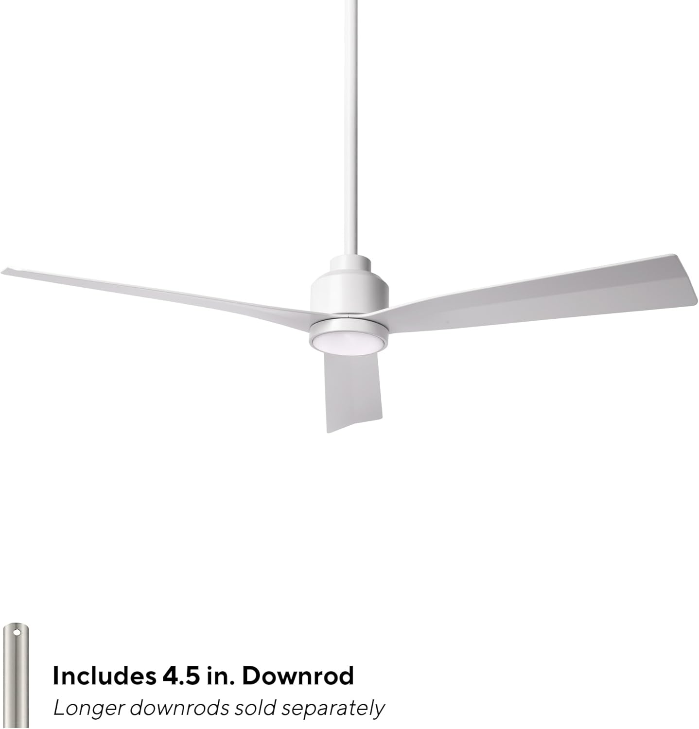 Clean Indoor/Outdoor 3-Blade Smart Compatible Ceiling Fan 52in Matte White with 3000K LED Light Kit and Remote Control with Wall Cradle. Works with iOS/Android, Alexa, and Google Assistant.
