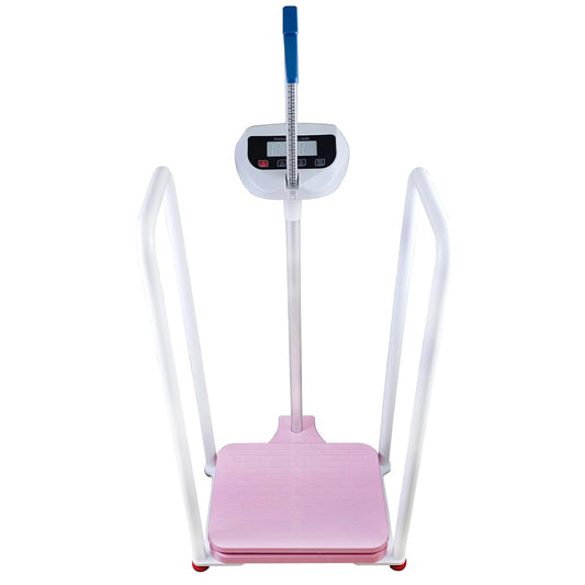 Assist The Elderly in Measuring Weight gain While Standing, with an Electronic Scale with armrests, Suitable for use in clinics, Hospitals, Schools, Nursing Homes (Pink)
