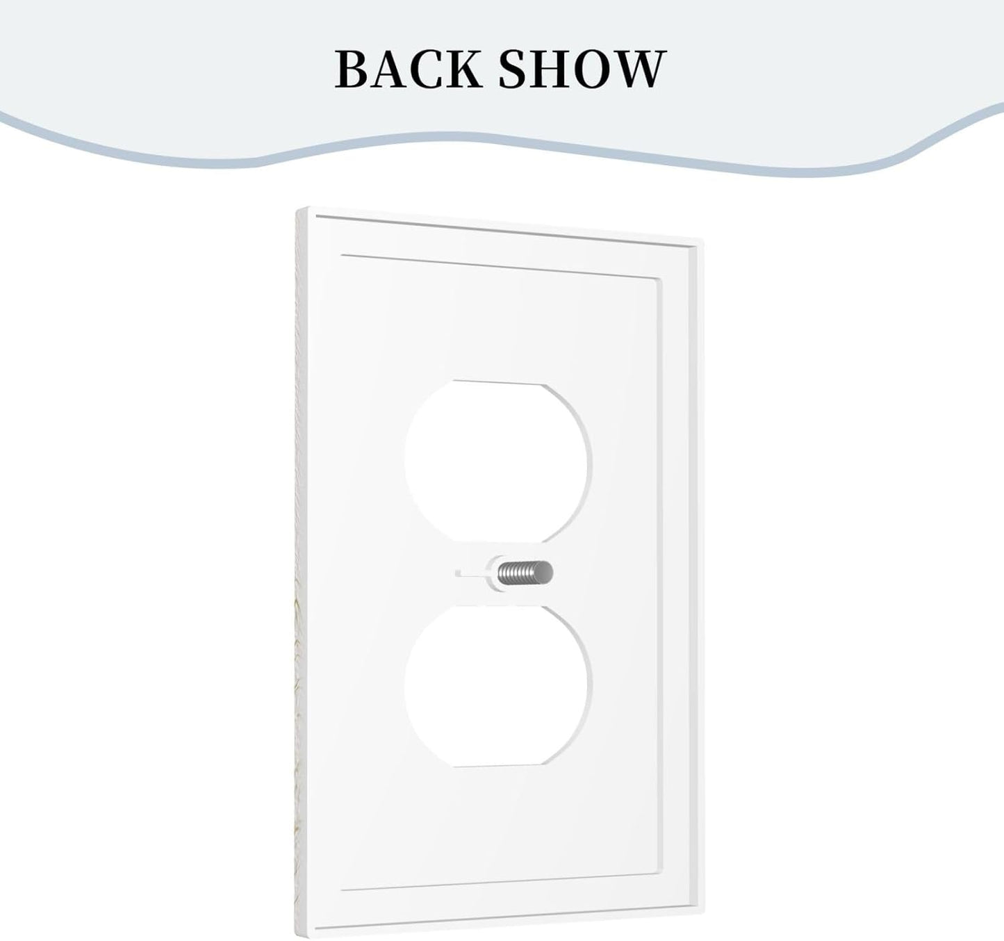 Decorative Outlet Covers Rustic Blue Flower Floral Gold Leaf 1 Gang Duplex Light Switch Cover Plate Unique Wall Plates for Electrical Outlets Switch Plate Covers for Bedroom Home Decor