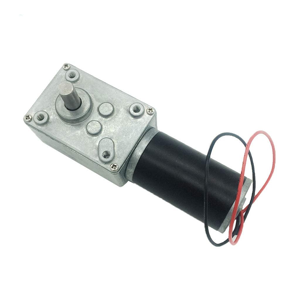 BRINGSMART DC Motor 24V 260rpm DC Worm Gear Motor 6.2kg.cm Self-Locking Reversed Mini Turbine Geared Motor for DIY Robot Rotating Table Door Lock Curtain Machine (24V 260rpm)