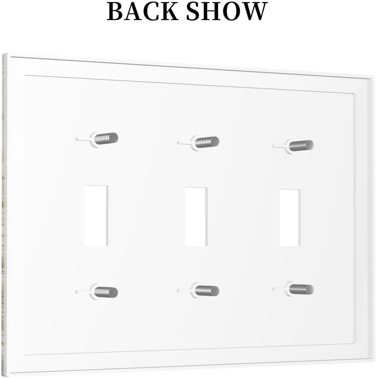 White Wildflowers Daisy Vintage Floral Decorative Switch Plates 3 Gang Wall Plate Triple Toggle Light Switch Cover Faceplate Electrical Wall Panels for Bed Room Living Room Decor