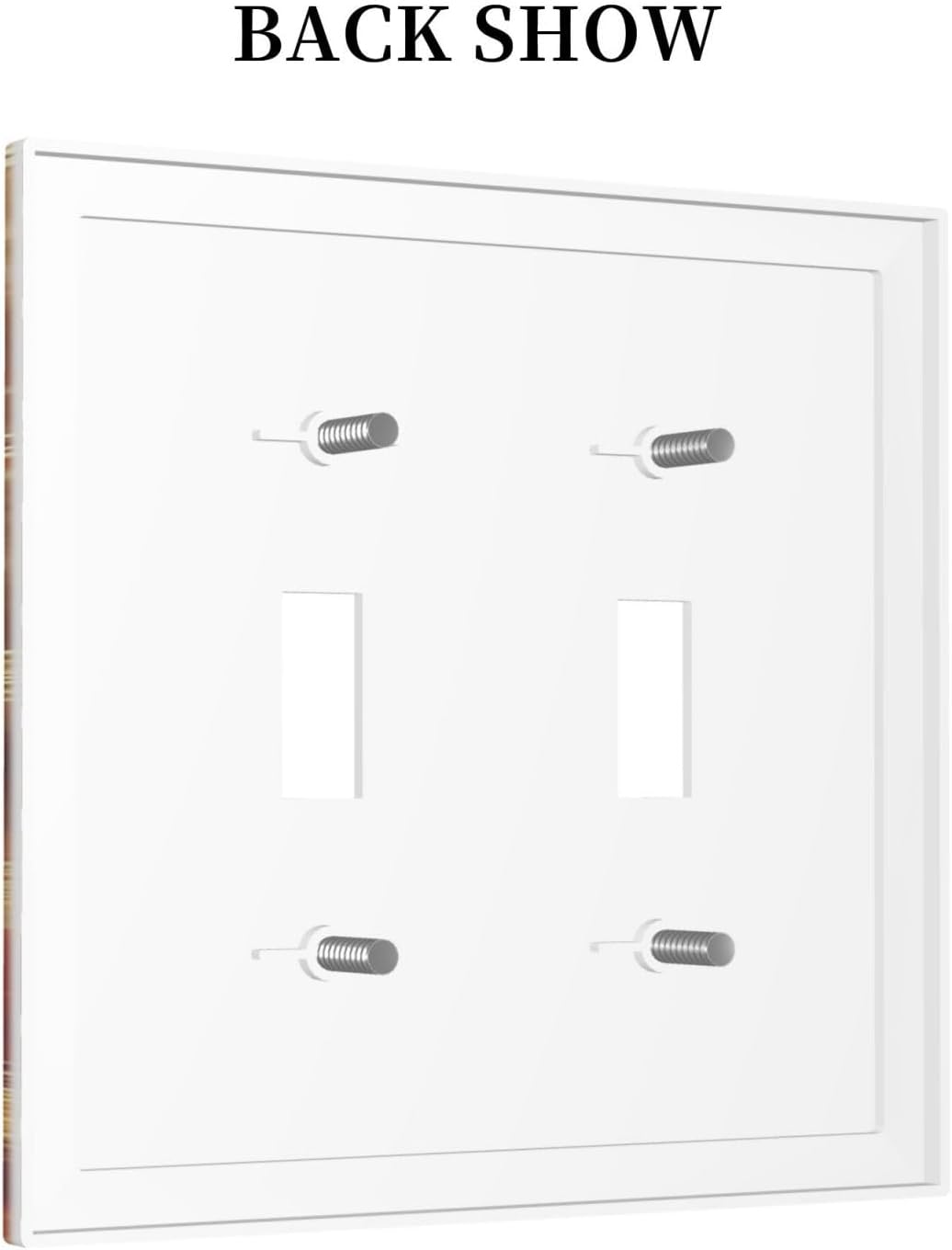 Decorative Light Switch Cover Plate Golden Leaf Red Peony Flowers Floral 2 Gang Wall Plate Oversized Double Toggle Two Switch Wall Cover Plate Dual Device Faceplate