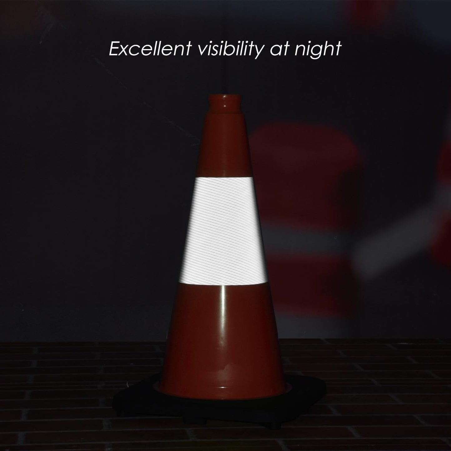 6 Pack 18" Inch Orange PVC Traffic Cones with Heavy-Duty Base, High-Visibility All-Weather Safety Cones for Road Construction, Parking Lot, and Garage Use (6, Orange, 18" Medium)