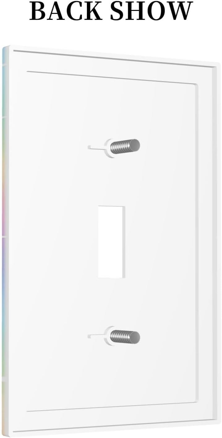 Decorative Light Switch Cover Plate Pink Blue Purple Iridescent Rainbow 1 Gang Single Toggle Wall Plates for Electrical Outlet Covers Switch Plate Covers Faceplate for Bedroom Home Decor