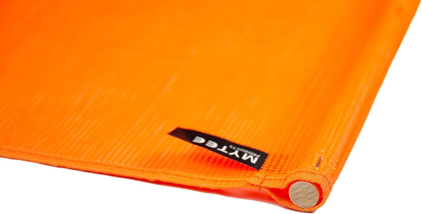 Mytee Products Orange Safety Flags for Trucks with Dowel, DOT Compliant - 18 Inch x 18 Inch High Visibility Vinyl Mesh Warning Flags, 8 Pack