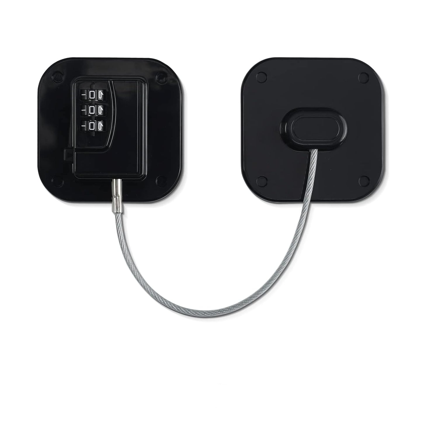 A Pack Refrigerator Lock Combination Coded Fridge Lock Freezer Child Safety Lock Door Lock with Strong Adhesive No Keys Needed Black