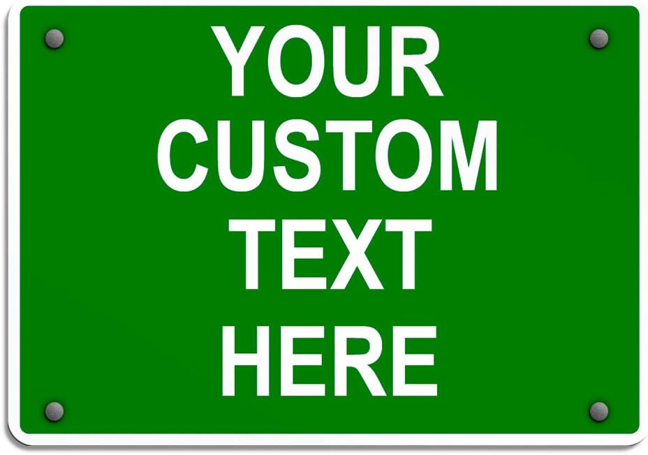 Aluminum Weatherproof Metal Sign Multiple Sizes Custom Personalized Text Here Green White Directions Horizontal Street Signs 24x18Inches
