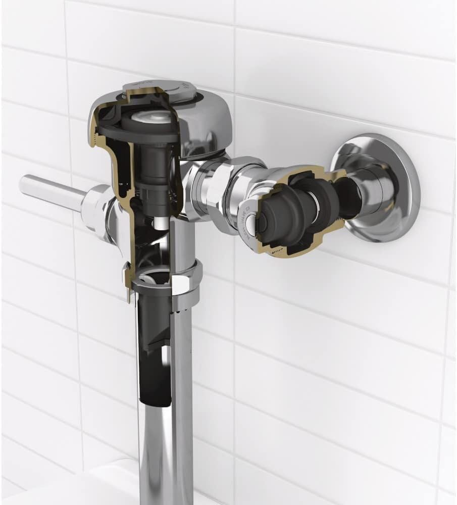 Sloan Regal 111 Exposed Manual Water Closet Flushometer (6 - Pack), 1.6 GPF Manual Flush Valve - Single Flush, Fixture Connection Top Spud, Diaphragm Valve, Polished Chrome Finish, 3080053