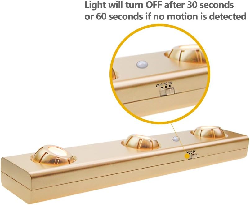 LUXSWAY LED Motion Sensor Light, Under Cabinet Lights Battery Operated, Manual ON/Off Tap Light Accent Lights with Rotatable Heads and Dimmable, Stick Up Night Lighting Bar for Kitchen Hallway Stair