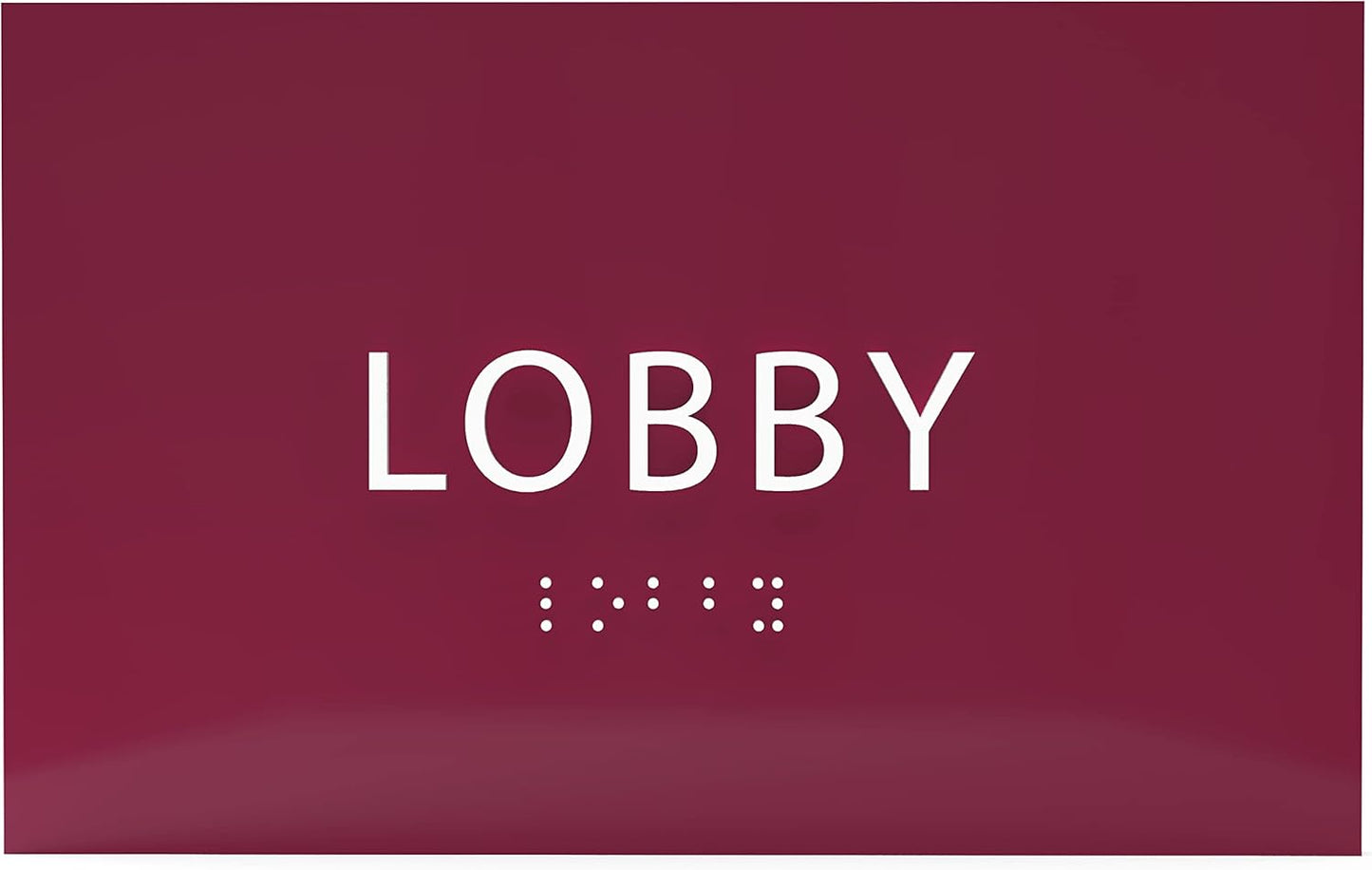 6" X4" Lobby Sign - Tactile Graphics Grade 2 Braille Text Reception Area Sign| Utility ADA Compliant Wall Mount Plastic Signs For Hospital, Offices, Businesses & Apartments