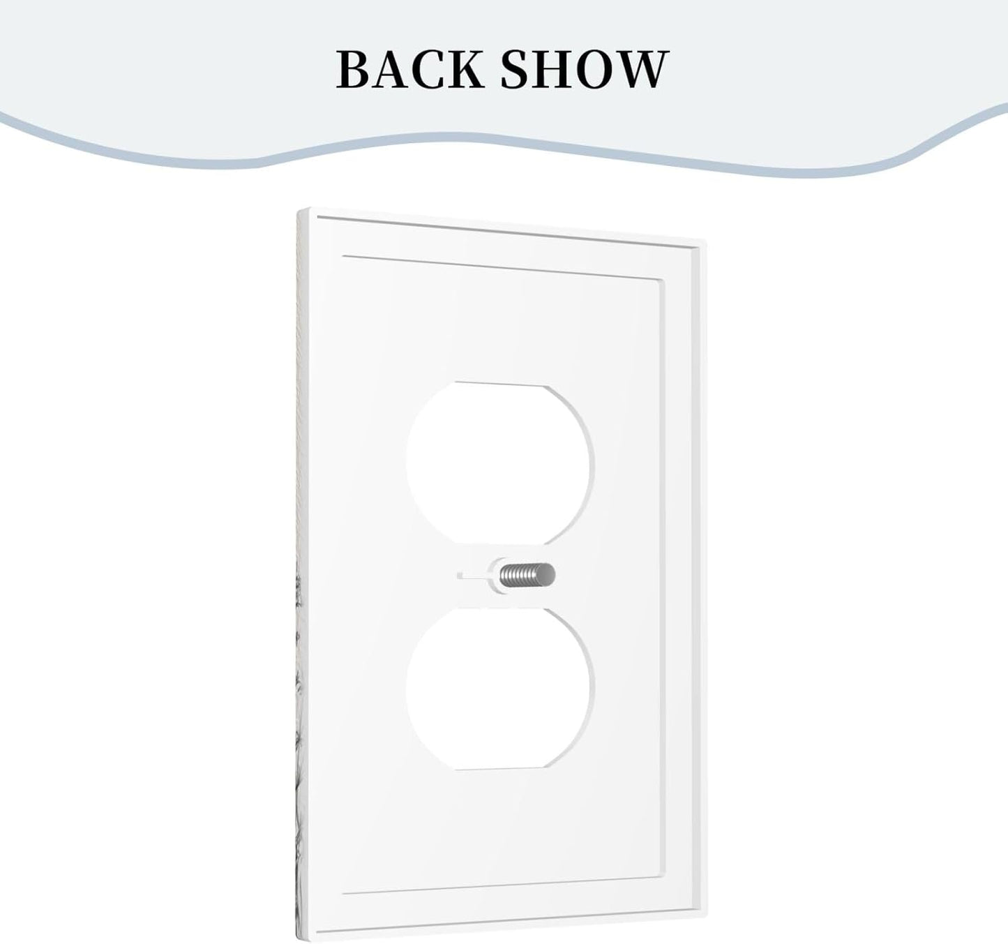 Personalized Wall Plate Decorative Light Switch Cover Black and Beige Garden Plants Flowers Single Duplex Switchplate 1 Gang Outlet Plate Decora Light Switch Plate for Home Office Decor