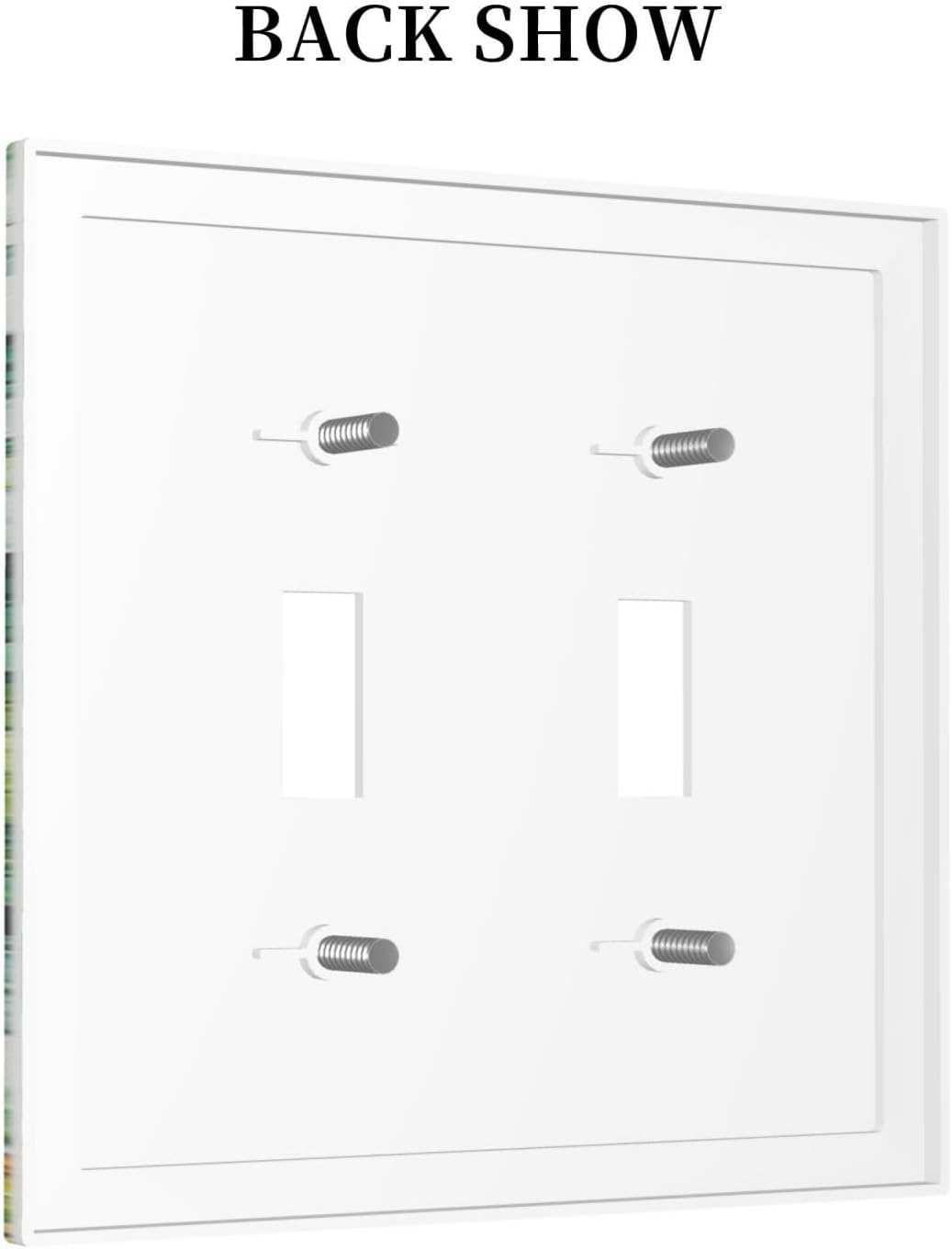 Vintage Floral White Flowers Green Plants Leaves Decorative Switch Plates 2 Gang Double Toggle Outlet Light Switch Cover Wall Plate Electrical Faceplate for Bedroom Bathroom Decor