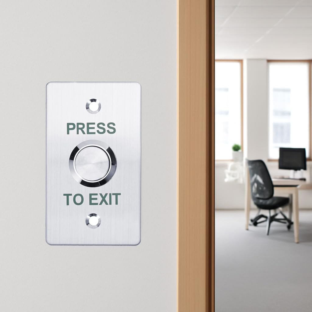 Push to Exit Button，12V DC Push to Exit Switch with LED Light, IP67 Waterproof,NC/NO/COM Outputs, Surface Mount Request-to-Exit Device for Access Control Systems (86X50-A)