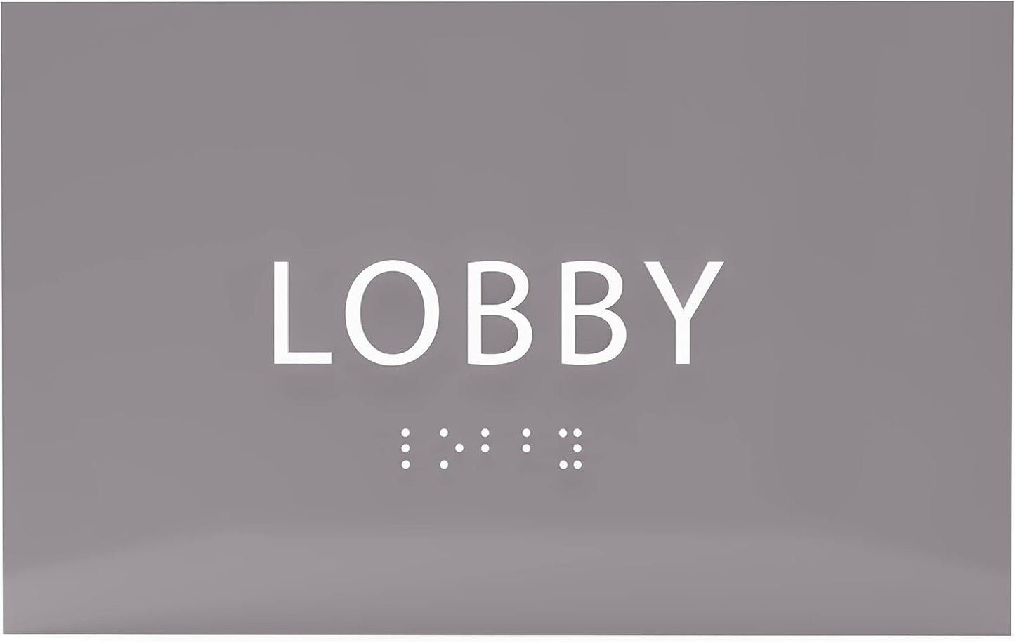 6" X4" Lobby Sign - Tactile Graphics Grade 2 Braille Text Reception Area Sign| Utility ADA Compliant Wall Mount Plastic Signs For Hospital, Offices, Businesses & Apartments
