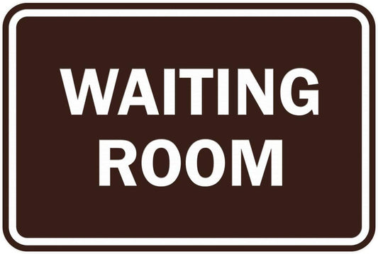 Signs ByLITA Classic Framed Waiting Room (Dark Brown) - Small 2 Pack