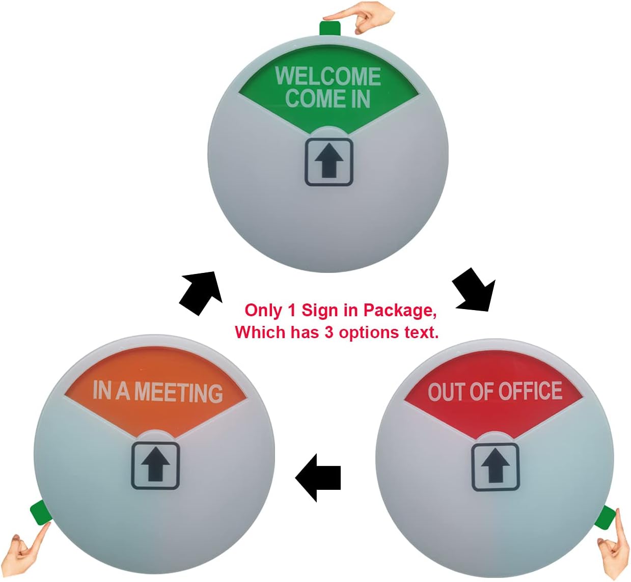 Privacy Sign,Out of Office/Please Come In/In a Meeting/Office/Conference Sign with Strong Adhesive Tape, 4 x 4 x 0.3 Inch Acrylic (White-6 Pack)