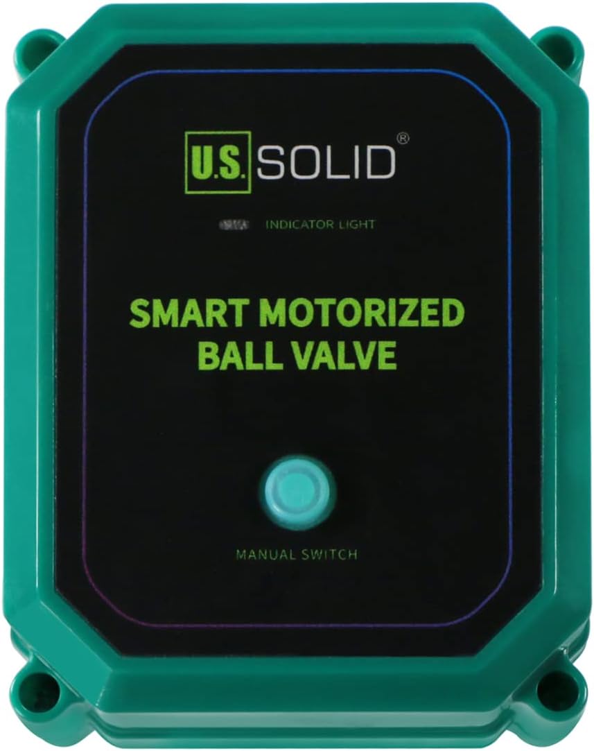 U.S. Solid 3/4" Smart Motorized Ball Valve - Remote App Mobile Control Stainless Steel Electrical Ball Valve with Manual Switch, 5V DC USB Connection
