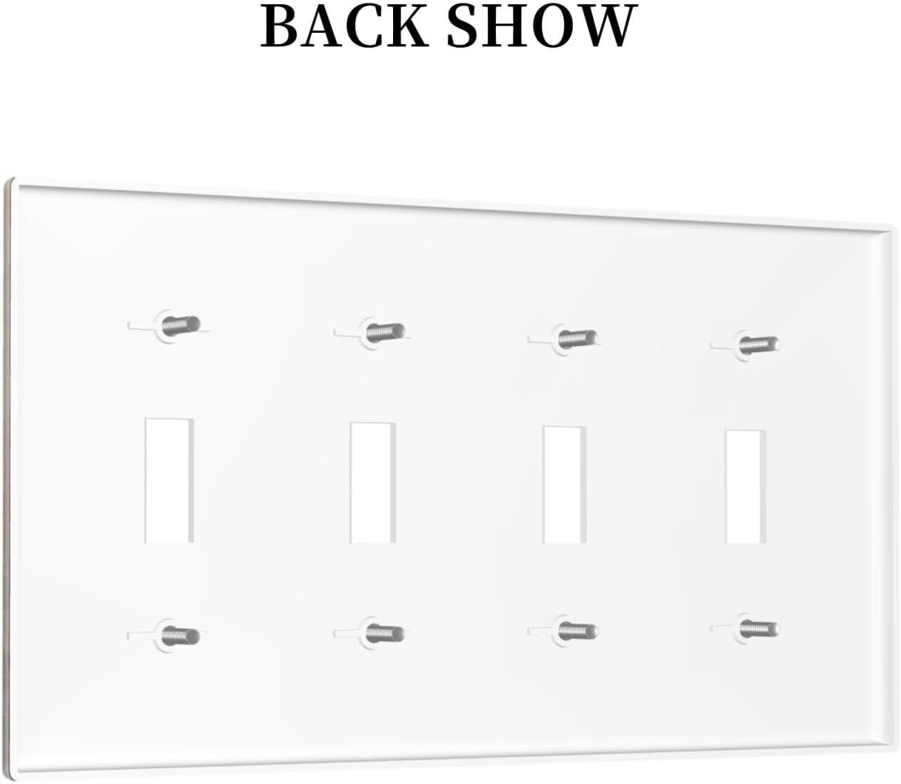 Rustic Brown Wood Vintage Wood Board Light Switch Covers Quad Toggle Electrical Faceplate 4 Gang Wall Plate Decorative Switch Plates For Farmhouse Cabin Decor